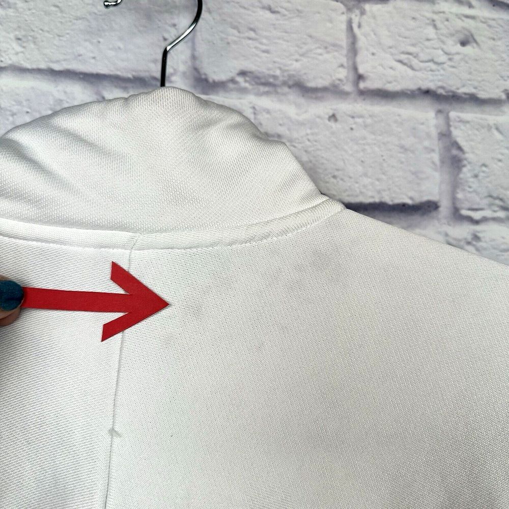 Puma‎ Sport Sweatshirt Womens XL White Cropped Spellout Stand Collar 1/4 Zip Y2K - Picture 5 of 12